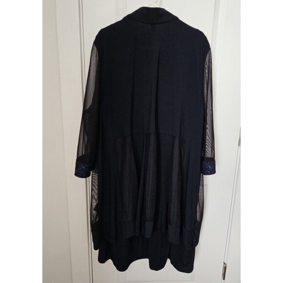 R&M Richards Woman 2 Piece Dress Suit Navy with Blue Embellishments Quiet Luxury - Picture 4 of 16